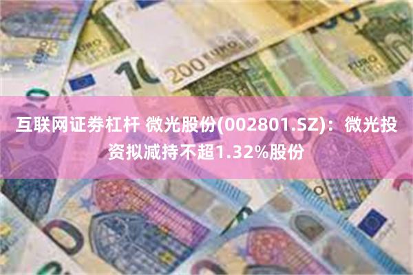 互联网证劵杠杆 微光股份(002801.SZ)：微光投资拟减