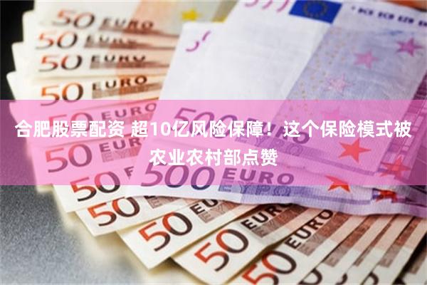 合肥股票配资 超10亿风险保障！这个保险模式被农业农村部点赞